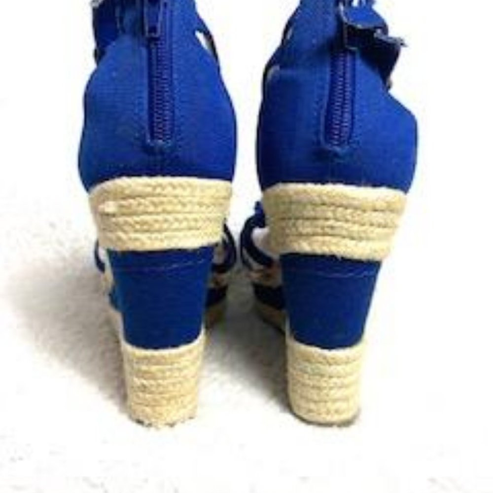 Nine West Beautiful Blue Wedged Espadrilles - Picture 8 of 13